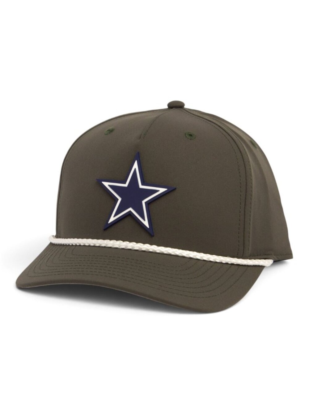 Dallas Cowboys 3D Five Panel Classic Rope Hat- Olive/ White